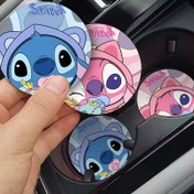 Resim 2 adet Stitch Faux Deri Araba Tabakları - Kaymaz, Isıya Dayanıklı Bardak Tutucu Aksesuarları, Sevgililer Günü, Paskalya, Ramazan, Araba İç Dekorasyonu, Araba Aksesuarları için Mükemmel 