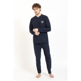 Resim Lukitus Büyük Beden Battal Erkek Pijama Takımı Rimol-bbb Lacivert 