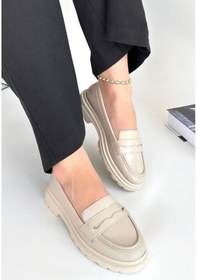 Resim Kadın Bej Rugan Loafer Ayakkabı - Narli Çok Renkli 