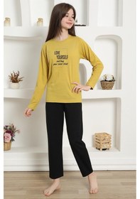 Resim Akbeniz Kız Çocuk Penye Pijama Takım 20420 Sarı 