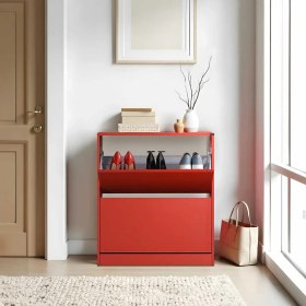 Resim Adore Flat Duo 2 Katlı Geniş Ayakkabılık Dolabı - Kırmızı 