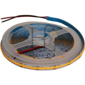 Resim 12v 8mm 320 Ledli Esnek Cob Şerit Led Sarı Amber Ip20 5 Metre 