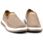 Resim KAJILA Erkek Bej Çok Hafif Triko Bağcıksız Esnek Hafif Günlük Casual Sneaker Spor Ayakkabı 