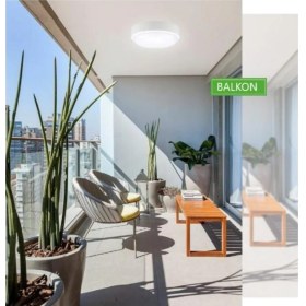 Resim Ucuz Geldi Banyo Tavan Lambası Artos 20W Yuvarlak Balkon Lambası 6400K Beyaz LED Işık Teras Duvar Lambası 