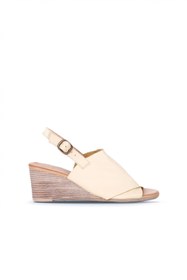 Resim Bueno Shoes Sarı Deri Kadın Dolgu Topuklu Sandalet 01wq8603 