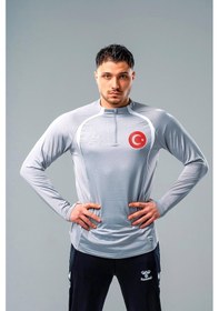 Resim Hummel Target Milli Takım Antrenman Eşofman Üstü Gri 