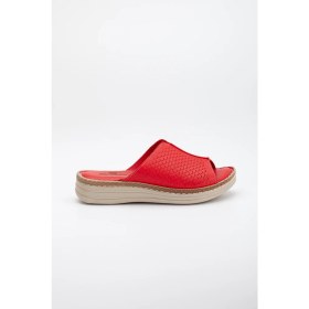 Resim Hakiki Deri Dolgu Topuk Kadın Terlik 