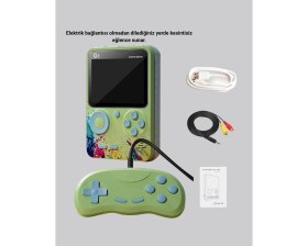 Resim Epilons 500 Oyunlu G5 Retro Mini Oyun Konsolu 3 Inç Ekran ve Tv Desteği 