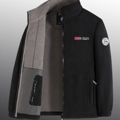 Resim Erkek Termal Tam Fermuarlı Kışlık Ceket Polar Astarlı - Full-Zip Kapatma, Dik Yaka & Fermerli Cepler, İçten Uzun Boydan Çift Açık Önü ve Gizlenmiş Büzgülü İpliğe Sahibi, İş için Soğuk Hava Koşulları İçin, İdeal Sonbahar & Erken Bahar İstilmeyi Sağlayan Rahat Kalıp Elde Yıkanabilir Siyah/Bej/Gri Beyaz Renk Şeylerle Donmuş İnsanların Üzerindeki Giysiler 