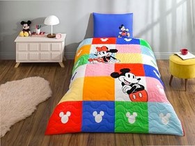 Resim TAÇ Disney Minnie & Mickey Standart Pamuk Nevresim Takımı, Çok Renkli, Tek Kişilik 