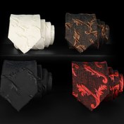 Resim 3D Nakışlı Ejderha Desenli 6cm Dar Kravatlar - Noel, Sevgililer Günü, Mezuniyet için Polyester Resmi Düğün Erkek Kravatları - Siyah/Beyaz/Kırmızı Seçenekleri 