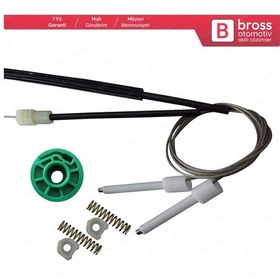 Resim Audi A6 C4 4A 1994-1998 100 C4 4/5 Kapı İçin Ön Sol Cam Kriko Set 