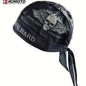 Resim Motosiklet Kaskı Balaclava Retro Erkek Yaz Motor Bisikleti Kafatası Kapakları Spor Baş Sarğı Başlık Koşu Bisiklet Bandana Korsan Şapka 