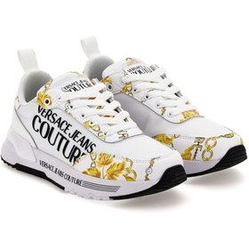 Resim VERSACE JEANS COUTURE Sarı-Beyaz Kadın Deri Sneaker 75VA3SA3ZP341G03 