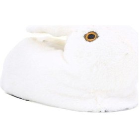 Resim Riva Tavşan Figürlü Peluş Panduf Ev Pandufu Unisex Beyaz 