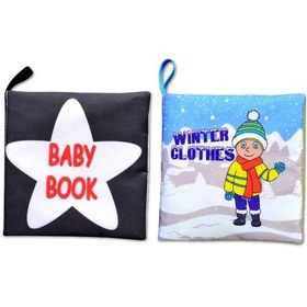 Resim 2 Kitap Tox İngilizce Siyah-beyaz Bebek Ve Kışlık Giysiler Kumaş Sessiz Kitap E136 E124 - Bez Kitap , Eğitici Oyuncak , Yumuşak Ve Hışırtılı 