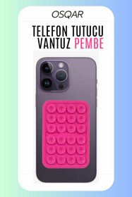 Resim Osqar Telefon Tutucu Vantuz Pembe Renk 