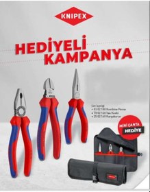 Resim Knipex 001956 Yan Keski Pense Kargaburun Seti Çanta Hediyeli 