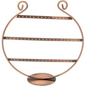 Resim ÖZER KUTU Metal Küpe Standı (27 Çift Küpe ) Orta Boy Oval Şeklinde Bronz, Küpe Takı Düzenleme Organizatör 