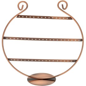 Resim ÖZER KUTU Metal Küpe Standı (27 Çift Küpe ) Orta Boy Oval Şeklinde Bronz, Küpe Takı Düzenleme Organizatör 