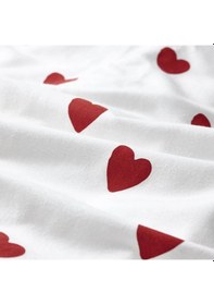 Resim Tek Kişilik Nevresim Takımı Meridyendukkan Kalpli Kırmızı-beyaz 150x200/50x60 Cm %100 Pamuk 