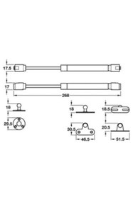 Resim POLE Dolap Amortisörü Gazlı Piston Kapak Hidroliği 100 N (GRİ RENKLİ) 