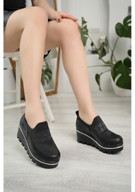 Resim Nesil Shoes Wiss 520 Siyah Dolgu Topuk Kadın Ayakkabı-siyah 