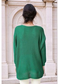 Resim WeShaya Yeşil Yuvarlak Yaka, Oversize Kesim, Triko Yeşil 
