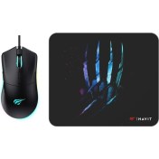 Resim Havit Gamenote MS1037CM Rgb Ledli Makrolu 7200DPI Gaming Oyuncu Mouse + Mouse Pad 