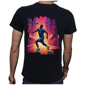 Resim Neon Spor T-shirt %100 Pamuklu Siyah Penye Basic Erkek Tişört Siyah 