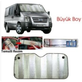 Resim TRENDLIFEOTO Büyük Boy Oto Ön Cam Vantuzlu Güneşlik 140cmx70cm 