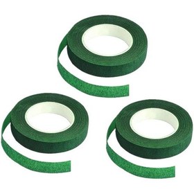 Resim 3lü Set Çiçekçi Bandı Yeşil Renk Yapay Çiçek Latex Köpük Çiçek Sapı Sarma Yeşil Bant 30metre 