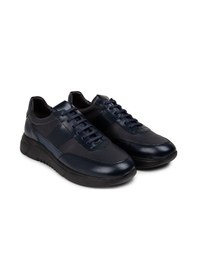 Resim Deery Hakiki Deri Lacivert Erkek Sneaker Ayakkabı - 01963Mlcve03 Lacivert 