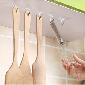 Resim Süper Güçlü Yapışkanlı Suya Dayanıklı Şeffaf Askı 5li Set Yeniden Kullanılabilir Kancalar 5311 Renkli 