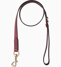 Resim Deri Small/Medium İtalyan Tasarımı, Köpek Tasması ve Gezdirme Kayışı - Kırmızı-Altın / 100 x 2 cm 