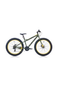 Resim Carraro Fat Bike 432H 26 Jant 21 Vites HD Mat Haki Yeşil Sarı Dağ Bisikleti 