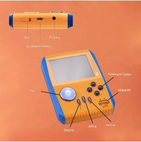 Resim S1 Çocuk Mini El Tipi Retro Oyun Konsolu 500 Klasik Oyun, Taşınabilir El Tip 3 Inç Ekranlı 