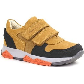 Resim Rakerplus Hakiki Deri Sarı Siyah Çocuk Sneakers Spor Ayakkabı 