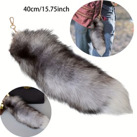 Resim 1 Adet Yapay Tilki Kuyruğu Askı, Yumuşak Kabarık Çanta Asma Süsü, Kadınların Kişisel El Çantası Kolyesi 