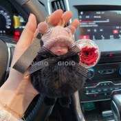 Resim Silver1 Gıoıo Yeni Ipek Eşarp Anahtarlık Kişiselleştirilmiş Inci Papyon Çanta Çekicilik Dokuma Anahtarlık (Yurt Dışından) 