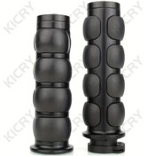 Resim Dashanshop Siyah Hd Dyna Sportster Road King İçin 1 İnç 25mm Krom Alüminyum Kauçuk Motor Tutacakları 