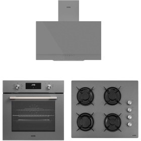 Resim VESTEL GRİ CAM ANKASTRE SET AD63330 G - AO65104 G - AF7684 YG 