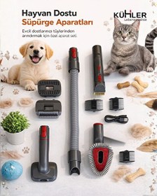 Resim Kühler Süpürgeye Takılan Tüy Toplama Tıraş Makinesi Kedi Köpek Elektrikli Grooming Seti 