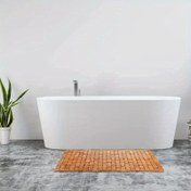 Resim 1 Adet Premium Doğal Bambu Mat, Bambu Banyo Kaymaz Ayak Matı, Ev Bambu Matı, Otel Giriş Bambu Boncuk Matı, Doğal Bambu Blok Birleştirme Su Yalıtımı Zemin Matı, Çoklu Sahne Uygun Bambu Mat 
