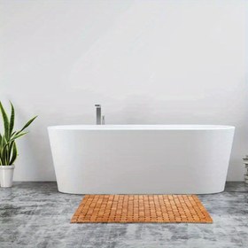 Resim 1 Adet Premium Doğal Bambu Mat, Bambu Banyo Kaymaz Ayak Matı, Ev Bambu Matı, Otel Giriş Bambu Boncuk Matı, Doğal Bambu Blok Birleştirme Su Yalıtımı Zemin Matı, Çoklu Sahne Uygun Bambu Mat 