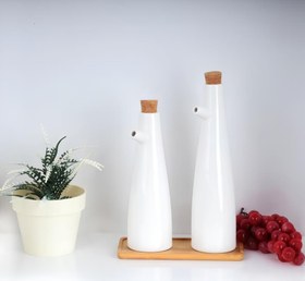 Resim Pure Bambu Tabaklı 2 Li Porselen Yağlık 240 Ml + 300 Ml TR-3098 