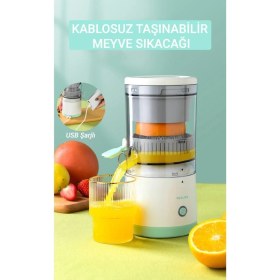 Resim Serenity Haven Kablosuz Taşınabilir Meyve Sıkacağı Portakal ve Narenciye Sıkıcı Beyaz 