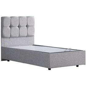 Resim Setaymobilya Baza, Berlin Tek Kişilik Baza + Başlık Seti, Açık Gri 