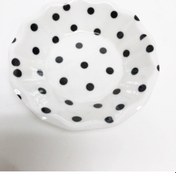 Resim Melamin Beyaz Çay Tabağı Siyah Benekli 6 Adet 