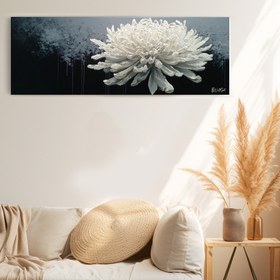 Resim Gri Büyük Çiçek - 200x70 